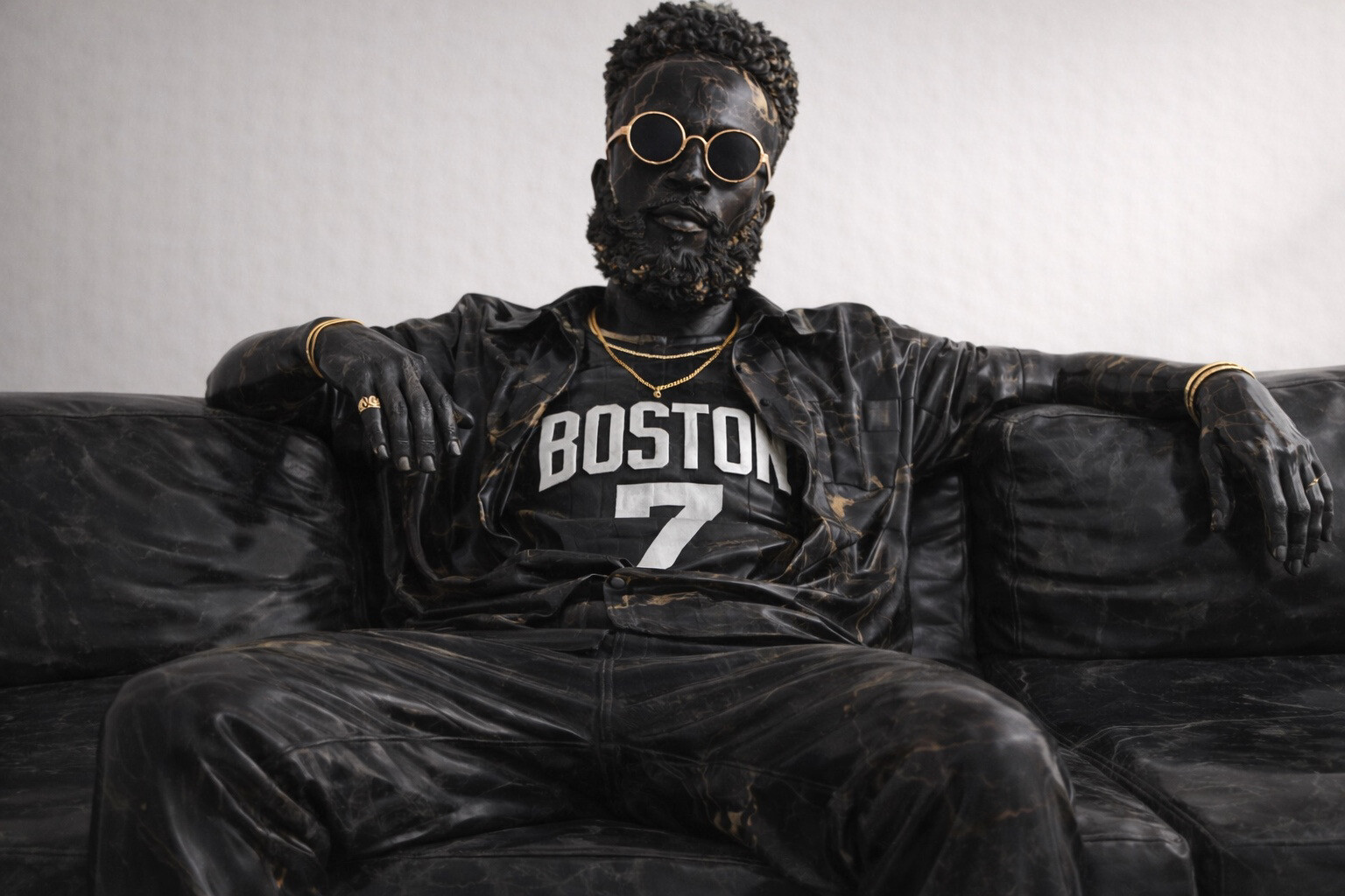 Alternate angle of the Boston statue portrait